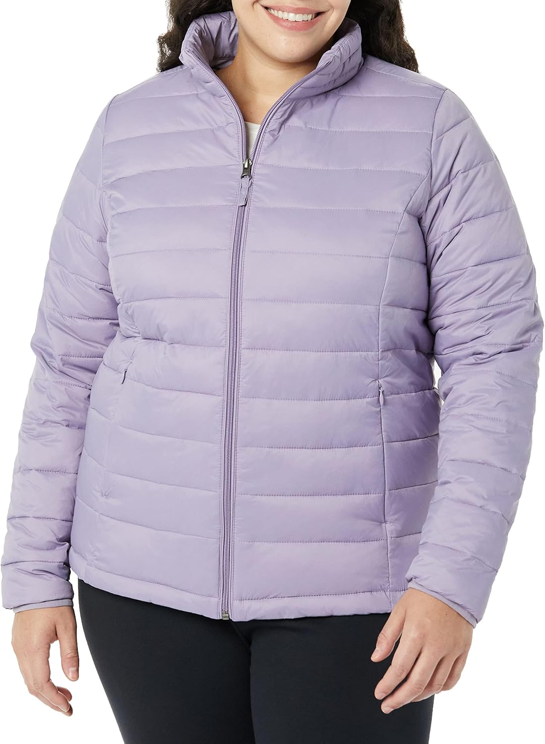 womens Lightweight Long-Sve Water-Resistant Packable Puffer Jacket (Available in Plus Size)
